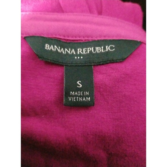 Banana Republic Raspberry Blouse Pleated Front Tunic Shirt Sz Small - Picture 5 of 6